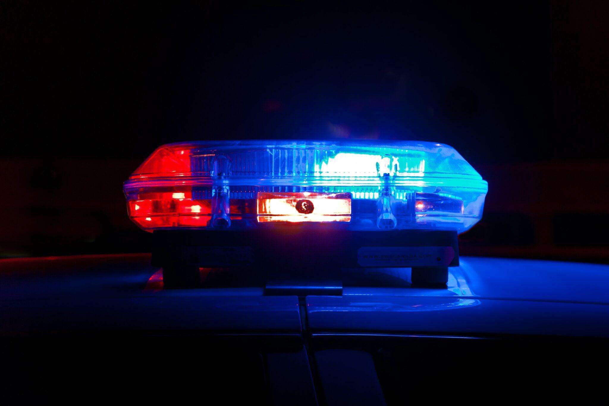 police lights illuminated