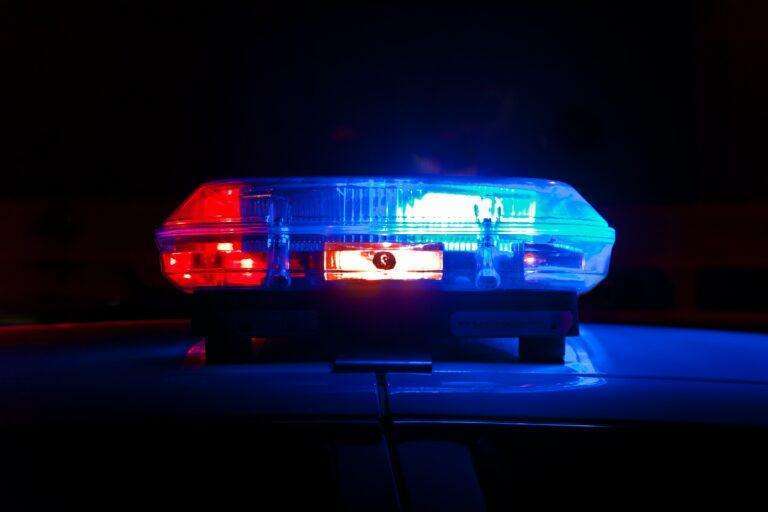police lights illuminated